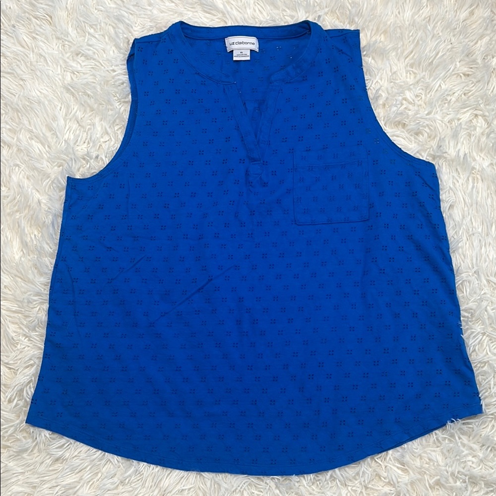 ☀️Liz Claiborne Royal Blue Cotton Top